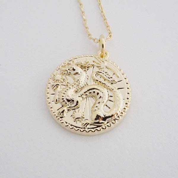 Chinese Zodiac Coin Necklace - Dragon