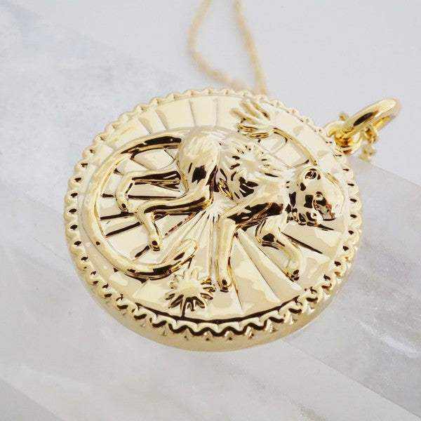 Chinese Zodiac Coin Necklace - Monkey