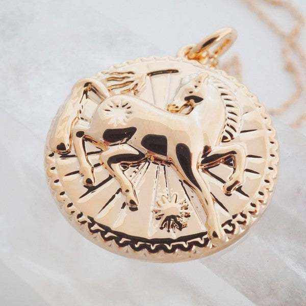 Chinese Zodiac Coin Necklace - Horse