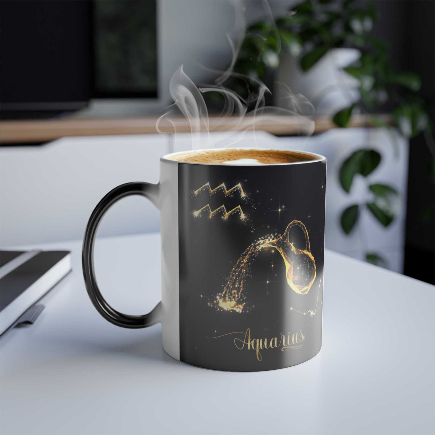 Aquarius Zodiac Coffee Mug- Color Morphing, 11ozAquarius Zodiac Coffee Mug- Color Morphing, 11oz