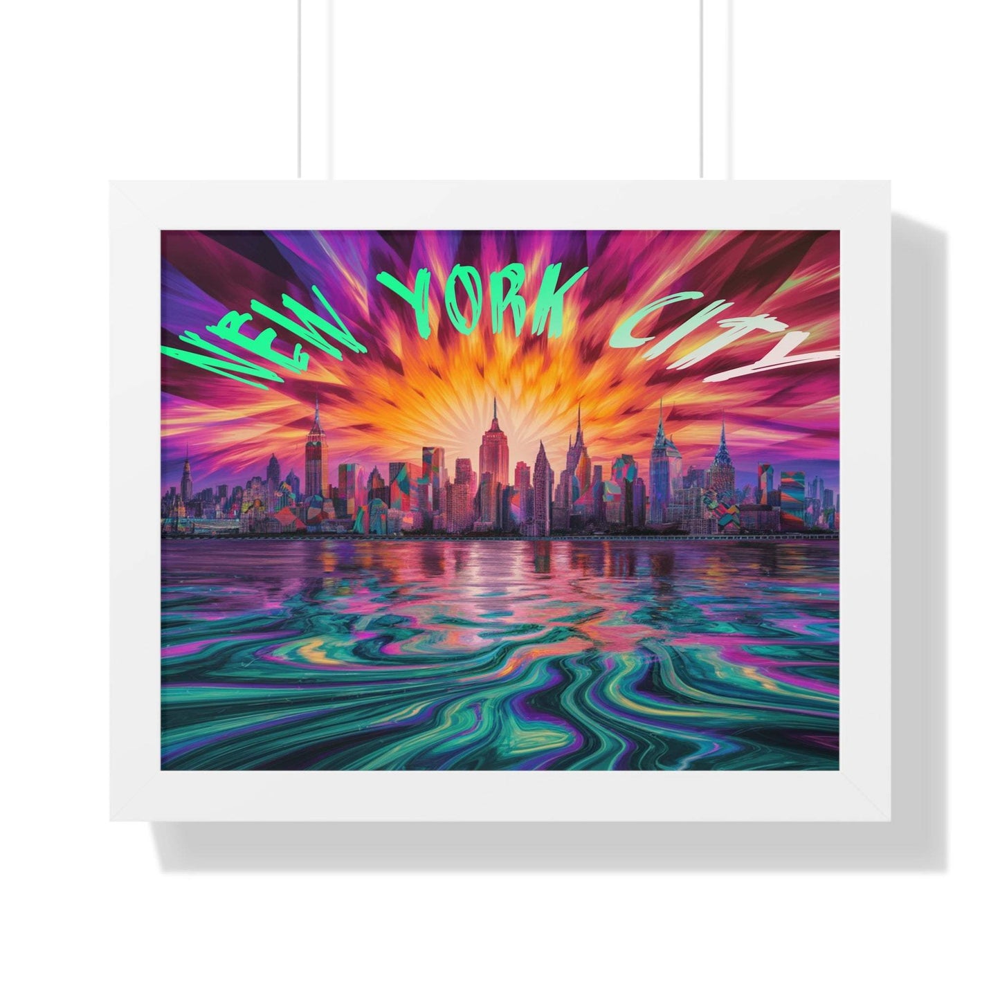 Framed Horizontal Poster-New York City Skyline