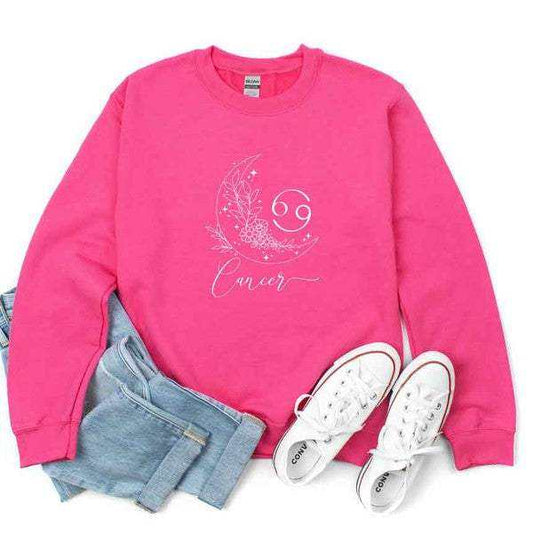 Cancer Zodiac Floral Graphic Sweatshirt