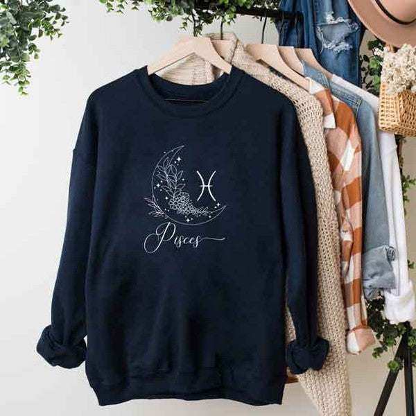 Pisces Floral Graphic Sweatshirt