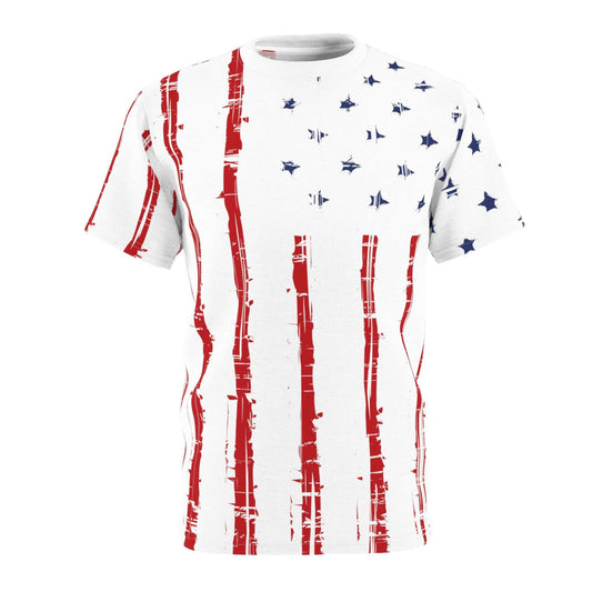 Patriotic Shirt For Men : American Flag Unisex Cut & Sew TeeAmerican Flag Unisex Cut & Sew Tee