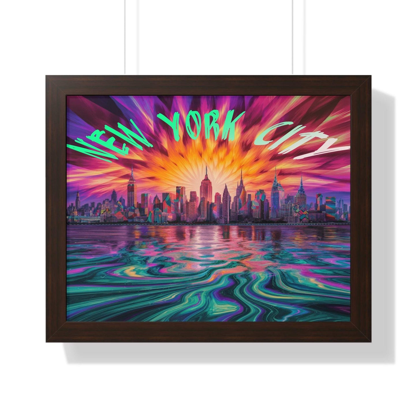 Framed Horizontal Poster-New York City Skyline