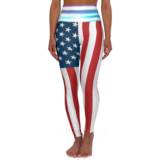 Patriotic Yoga Pants With High Waste