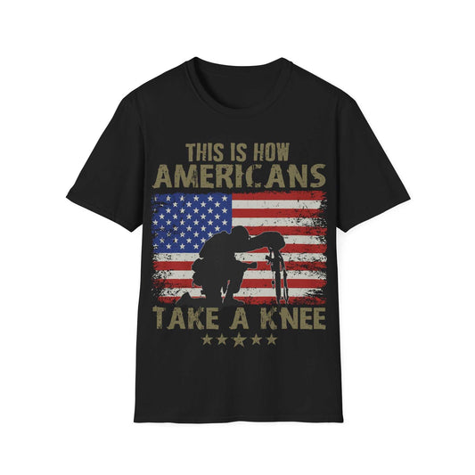 This Is How Americans Take A Knee-Custom Gildan Soft-style T ShirtPatriotic shirt-Custom Gildan Soft-style
