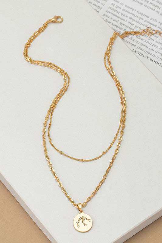 gold aquarius Zodiac Constellation Necklaces