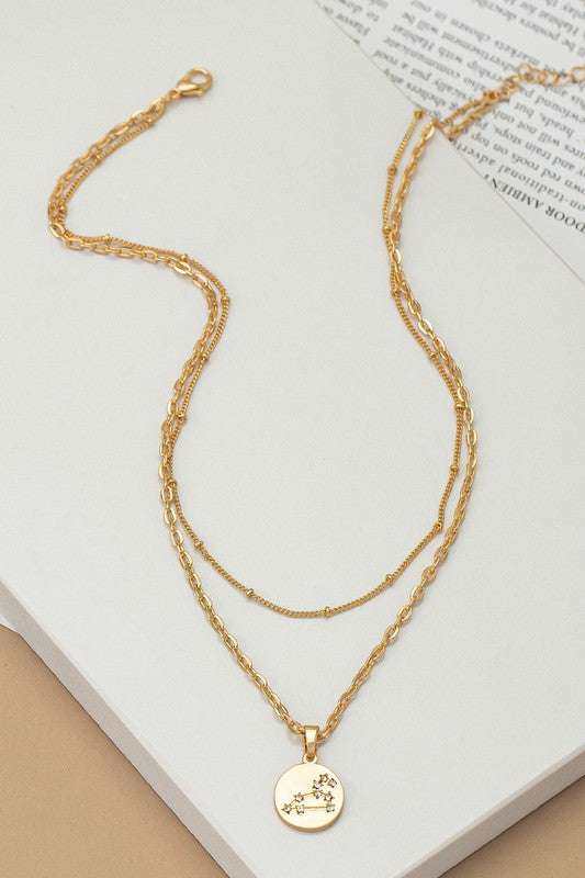 leo gold Zodiac Constellation Necklaces