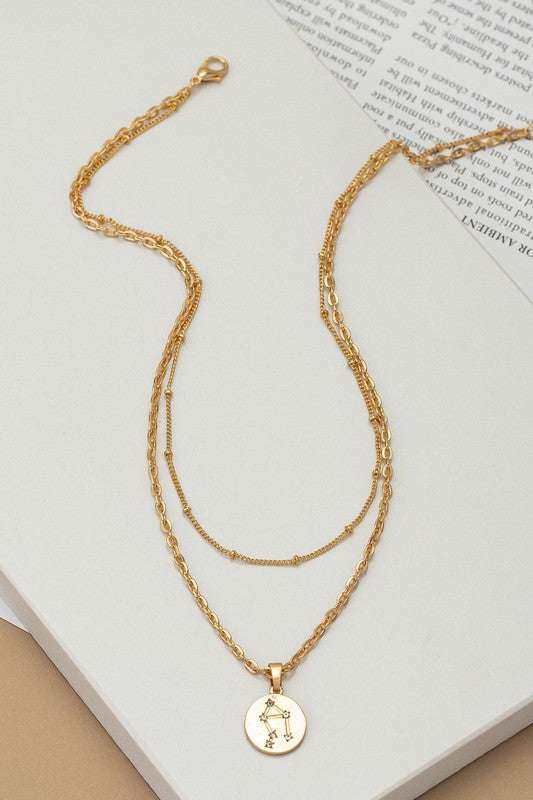 gold libra Zodiac Constellation Necklaces