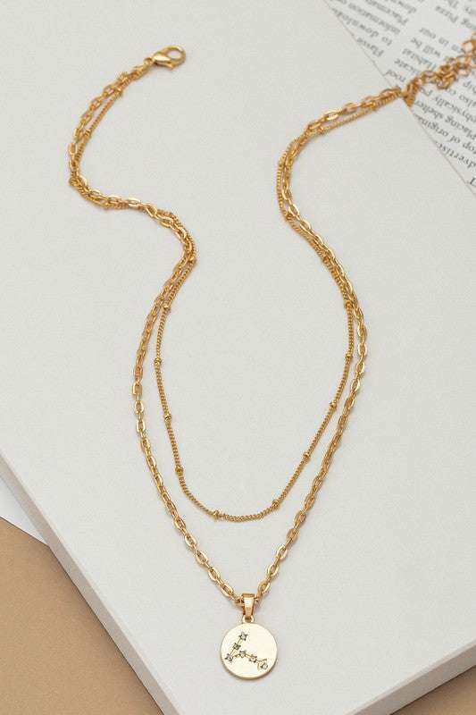 gold pisces Zodiac Constellation Necklaces