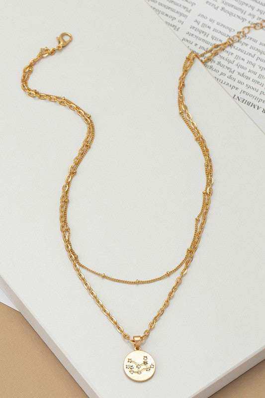 gold virgo Zodiac Constellation Necklaces