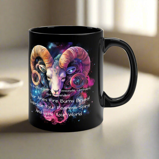 Differnt angle of Aries zodiac mugs