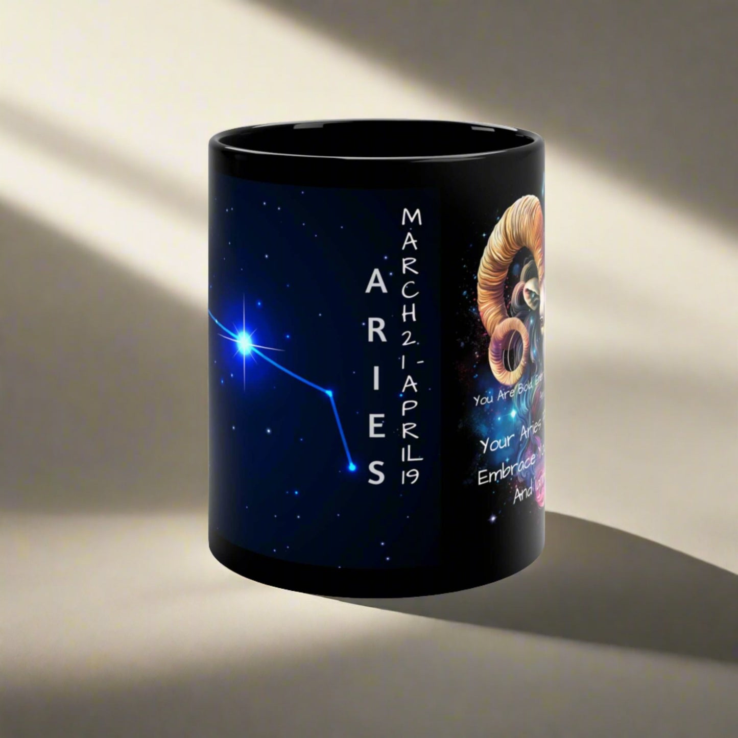 Aries zodiac mug title side