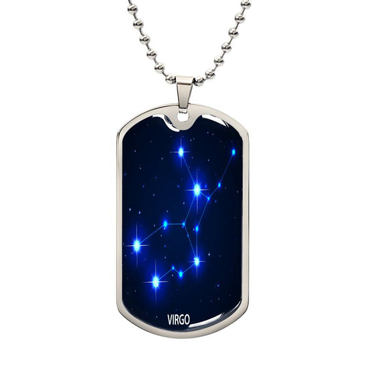 Libra Constellation Dog Tag Necklace