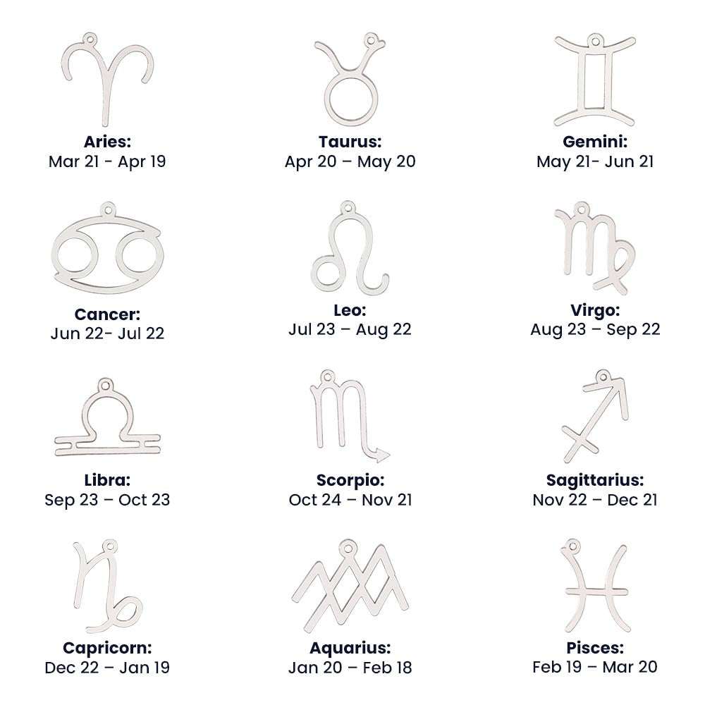Zodiac Sun Sign Pendant Necklaces