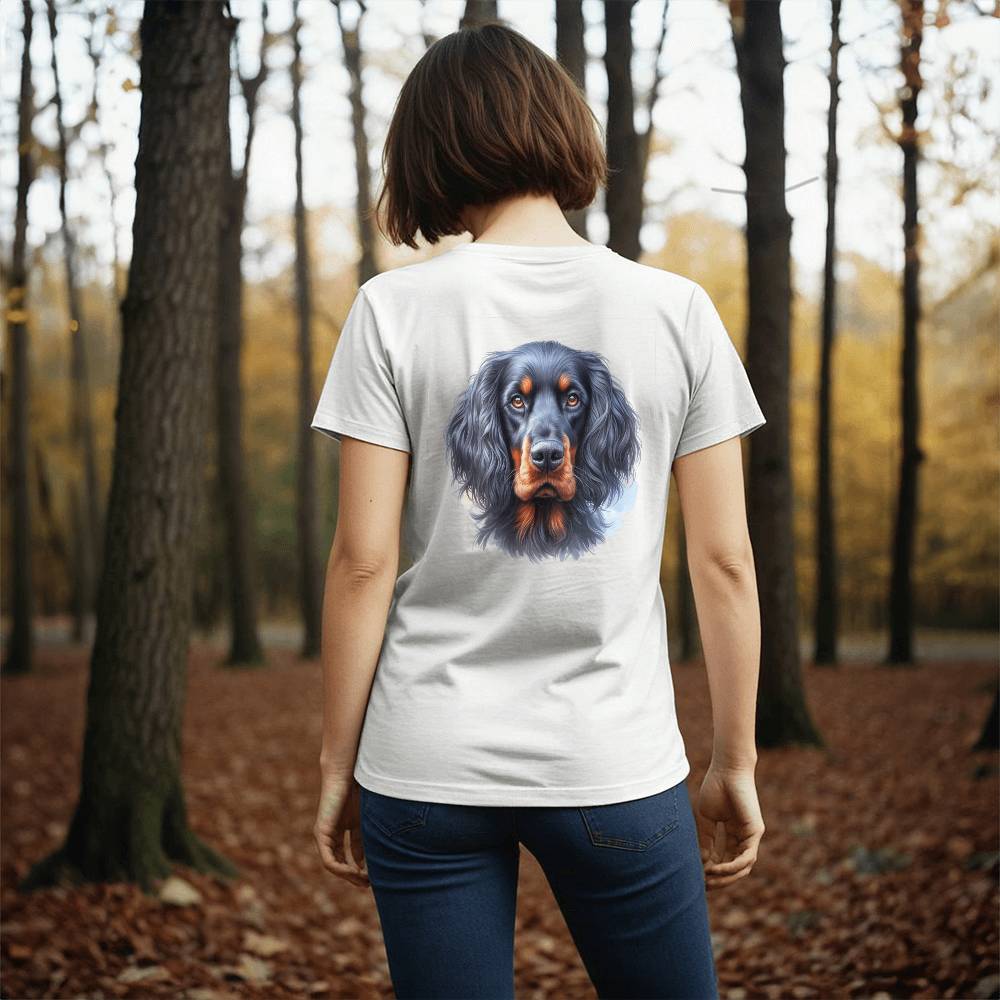 Gordan Setter Dog T Shirt Bella Canvas 3001 Jersey Tee Print On BackShirt Bella Canvas 3001 Jersey Tee Print