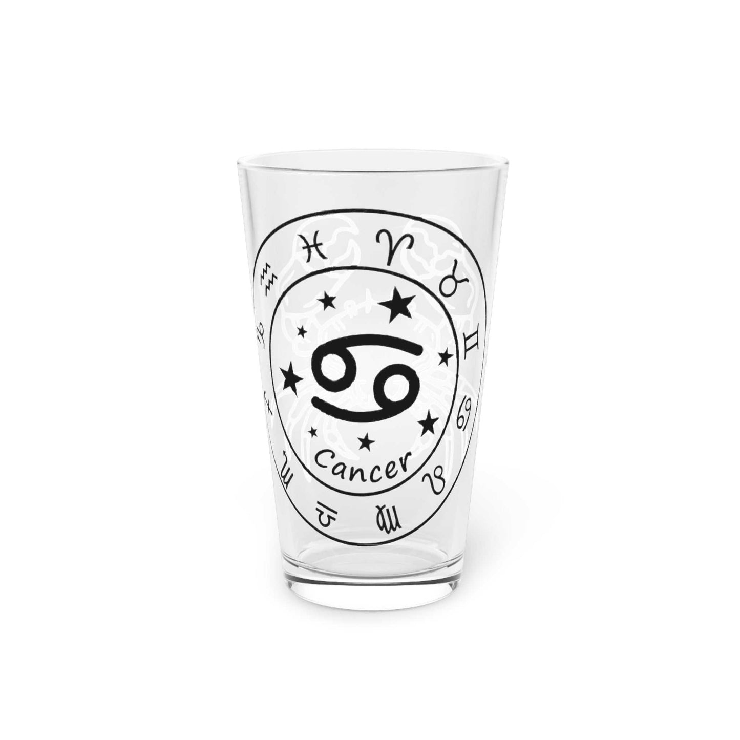 cancer 16oz pint glass front