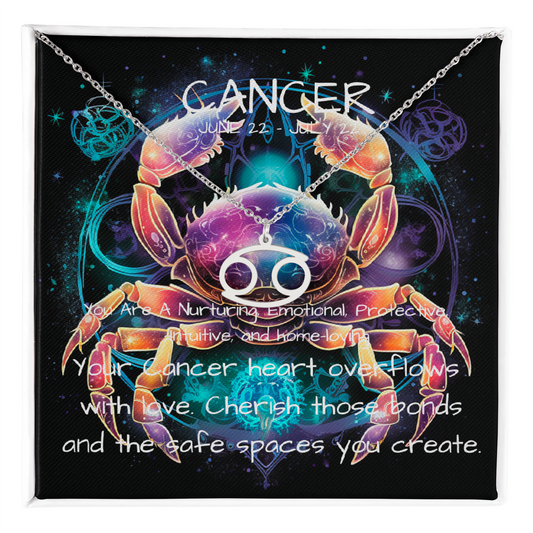 Cancer zodiac pendant standard box silver