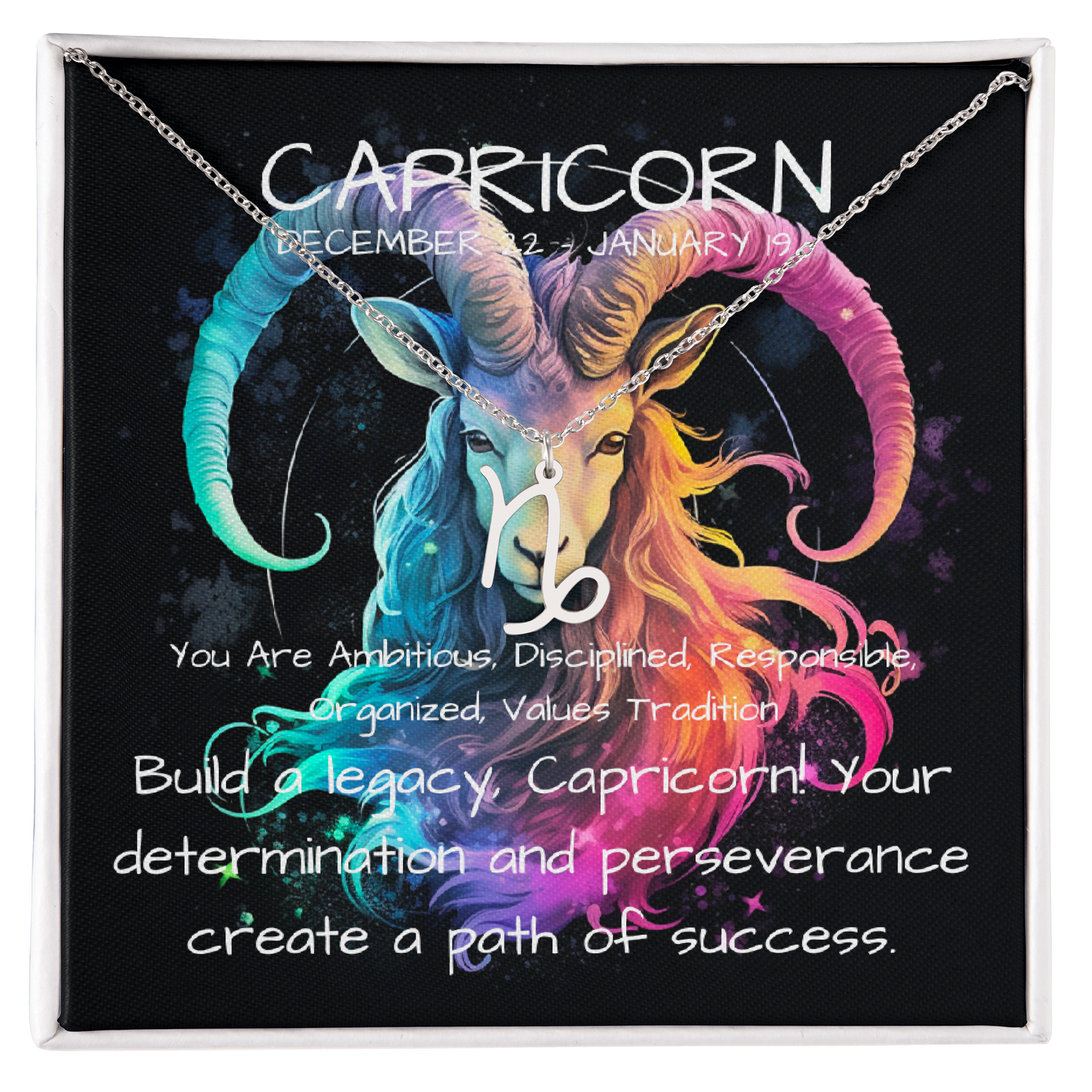 Capricorn Zodiac pendant standard box silver