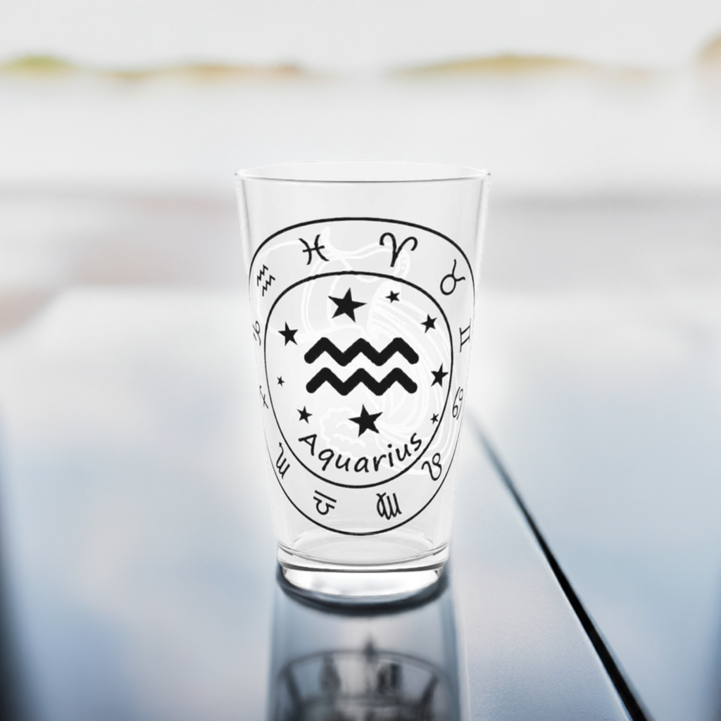 Aquarius Zodiac Pint Glass, 16oz