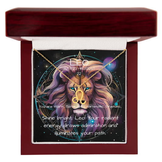 Leo zodiac pendant luxury box gold