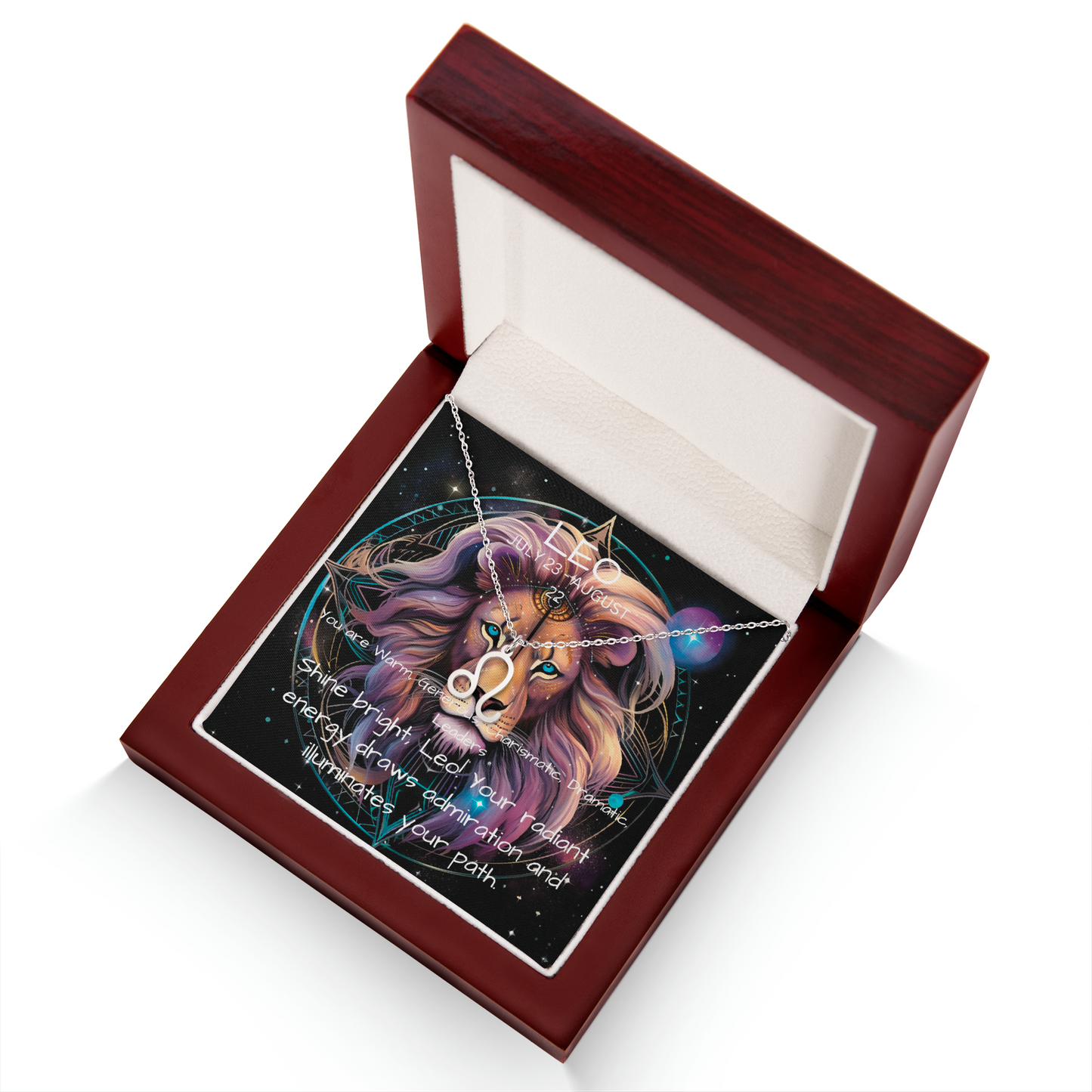 Leo zodiac pendant luxury box silver