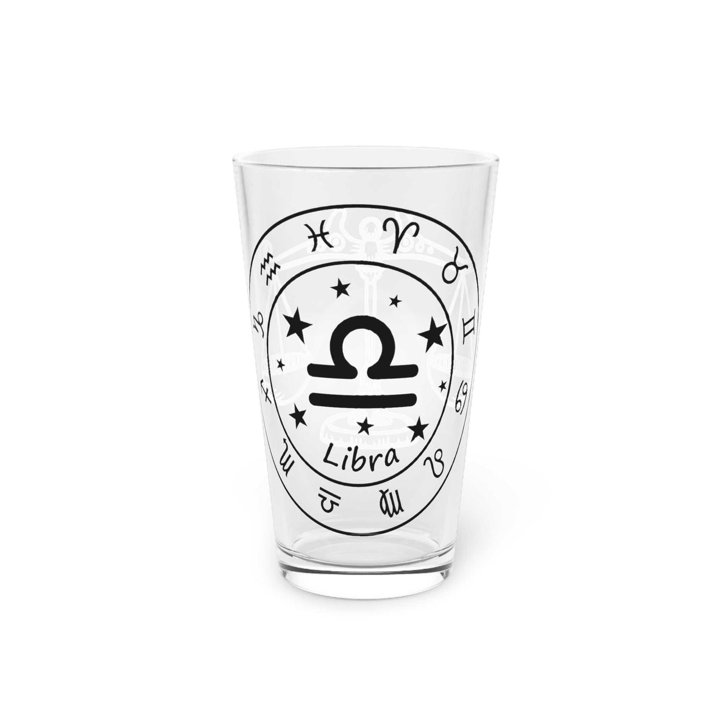 libra 16oz pint glass-front