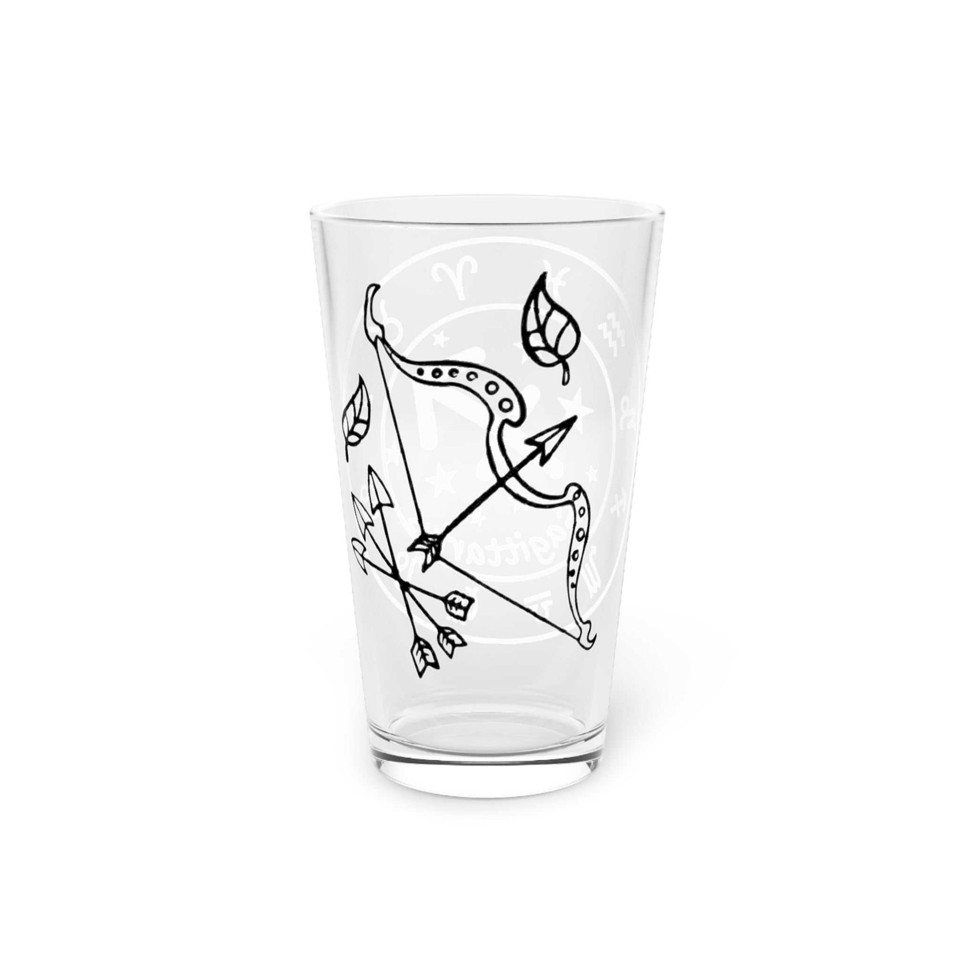 sagittarius 16oz pint glass front