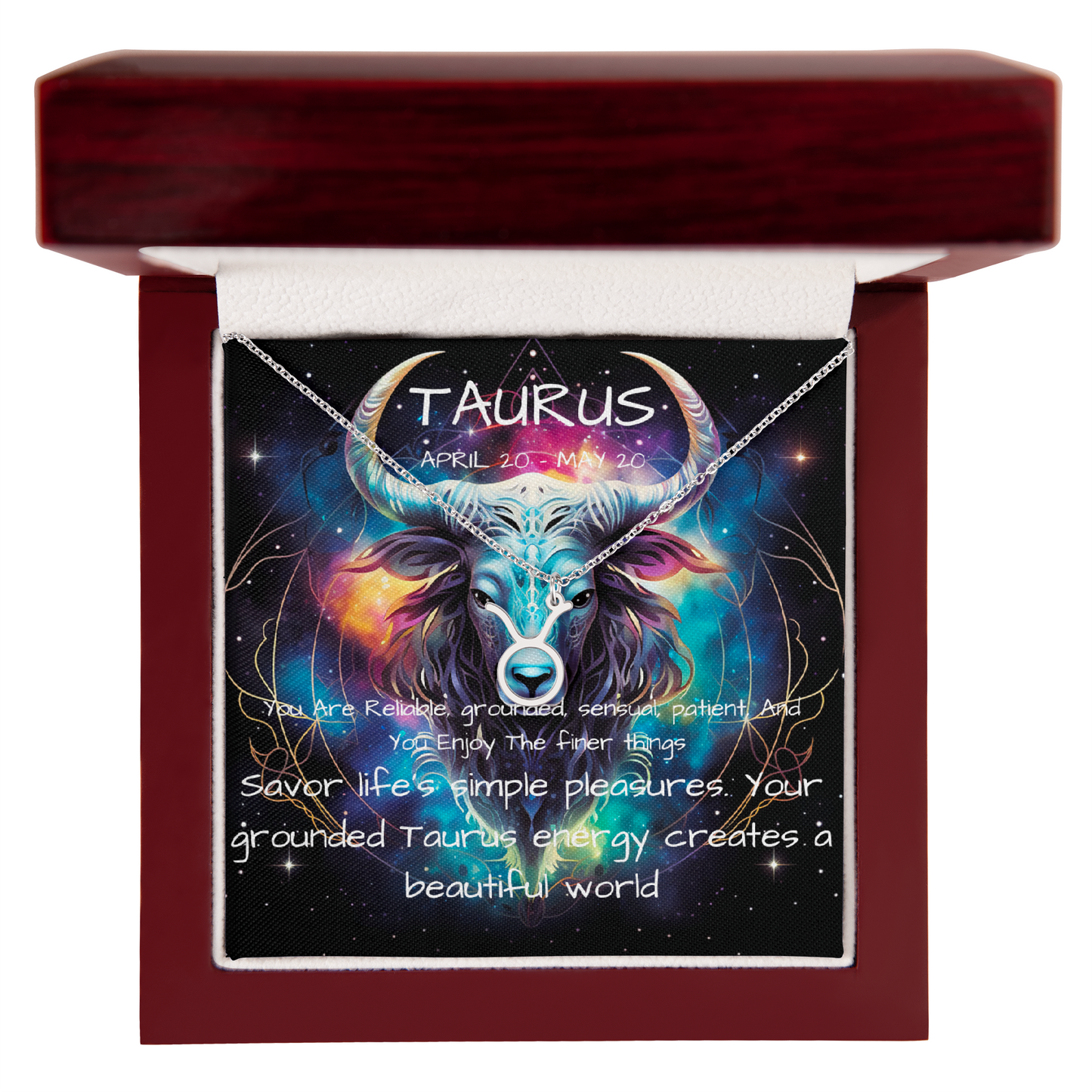 Taurus pendant necklace luxury box silver