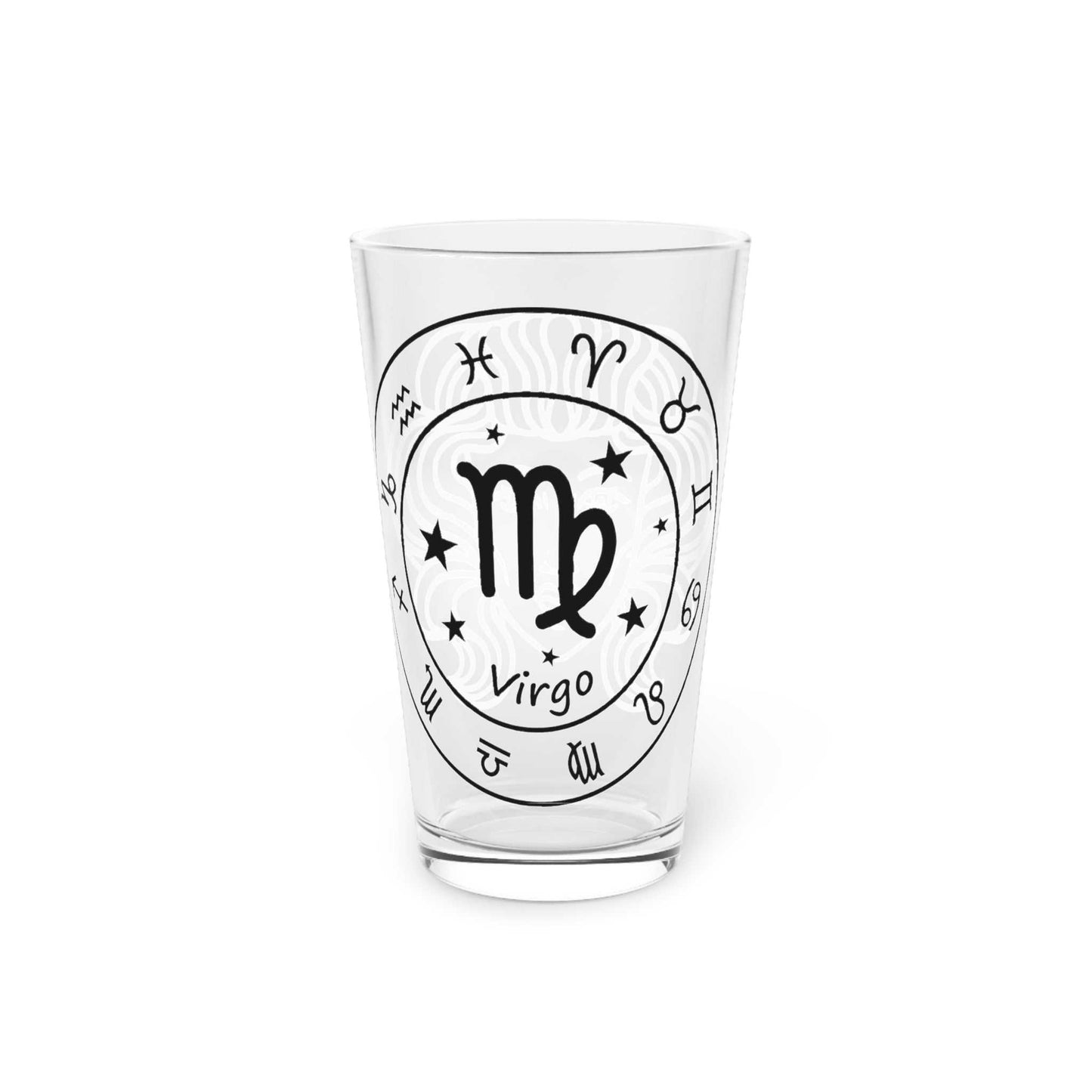 virgo 16oz pint glass front