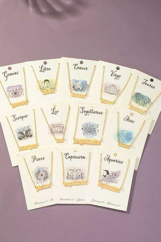 zodiac card necklaces