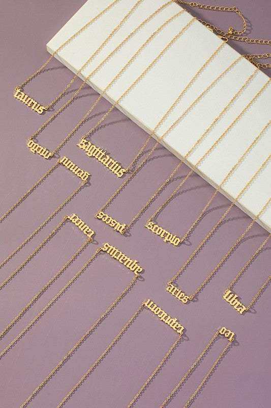 zodiac name necklace